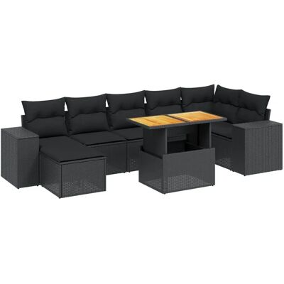 vidaXL 8-tlg. Garten-Sofagarnitur mit Kissen - Schwarz - Modell 3275932 vidaXL 8-tlg. Garten-Sofagarnitur mit Kissen - Schwarz - Modell 3275932