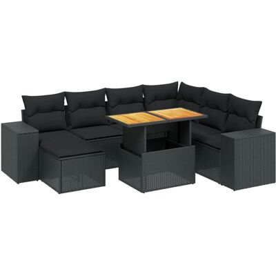 VidaXL Gartenmöbel-Set - Schwarz - Langlebig, Modular & UV-beständig VidaXL Gartenmöbel-Set - Schwarz - Langlebig, Modular & UV-beständig