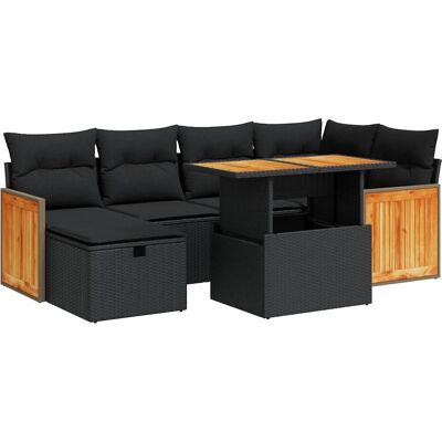 VidaXL Havemøbel-Set - Sort - Lounge, Bord, Puder VidaXL Havemøbel-Set - Sort - Lounge, Bord, Puder