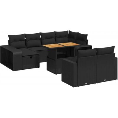 VidaXL Outdoormöbel-Set - Strapazierfähiger Schwarz Rattan VidaXL Outdoormöbel-Set - Strapazierfähiger Schwarz Rattan