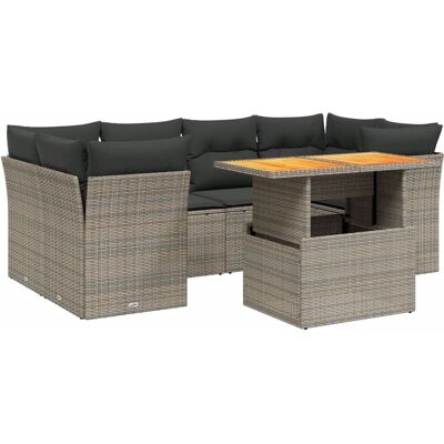 vidaXL Gartenmöbel-Set - Modularer Grau Rattan - Terrassenset vidaXL Gartenmöbel-Set - Modularer Grau Rattan - Terrassenset