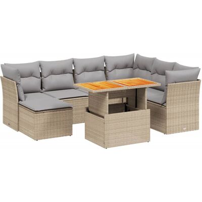 VidaXL Gartenmöbel-Set - Beige, Modular, Wetterfest VidaXL Gartenmöbel-Set - Beige, Modular, Wetterfest