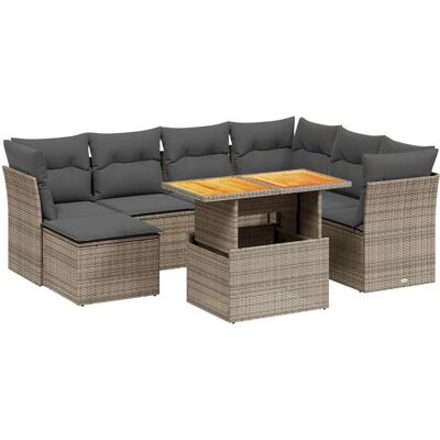vidaXL Gartenmöbel-Set - Grau, modulär, 8 Stück vidaXL Gartenmöbel-Set - Grau, modulär, 8 Stück