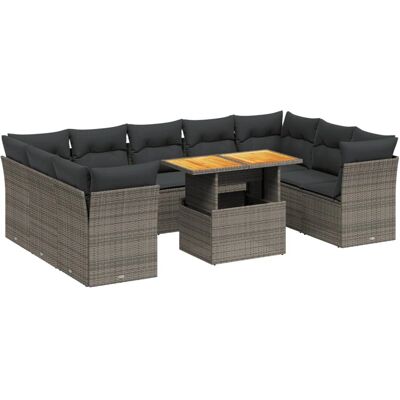 VidaXL Outdoormöbel-Set - Grau, Modulär, Verstellbarer Tisch VidaXL Outdoormöbel-Set - Grau, Modulär, Verstellbarer Tisch