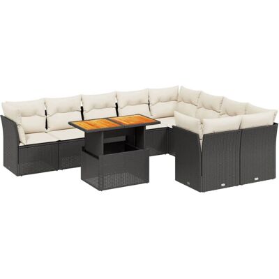 vidaXL Gartenmöbelset - Modulares schwarzes Polyrattan vidaXL Gartenmöbelset - Modulares schwarzes Polyrattan
