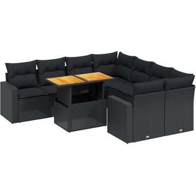 VidaXL Outdoor-Möbelset - Schwarz - Gartencouch 8 Stück VidaXL Outdoor-Möbelset - Schwarz - Gartencouch 8 Stück