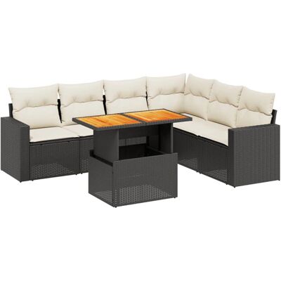 VidaXL Gartenmöbelset - Langlebiges PE Rattan, verstellbarer Tisch, bequeme Kissen VidaXL Gartenmöbelset - Langlebiges PE Rattan, verstellbarer Tisch, bequeme Kissen