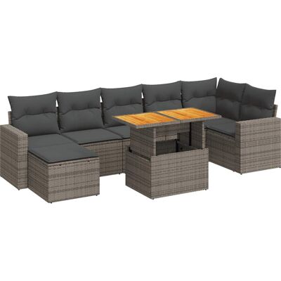 vidaXL Gartenmöbelset - Grau - Robustes Poly Rattan vidaXL Gartenmöbelset - Grau - Robustes Poly Rattan