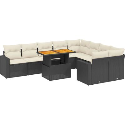 VidaXL Gartenmöbel-Set - Schwarz - Loungeset, Tisch & Kissen - Langlebig & Verstellbar VidaXL Gartenmöbel-Set - Schwarz - Loungeset, Tisch & Kissen - Langlebig & Verstellbar