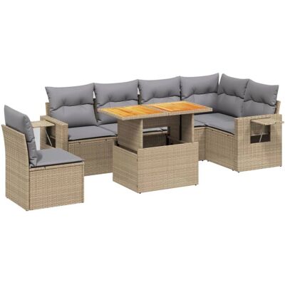 vidaXL Outdoor-Möbel-Set - Beige - Gartensofa-Set vidaXL Outdoor-Möbel-Set - Beige - Gartensofa-Set