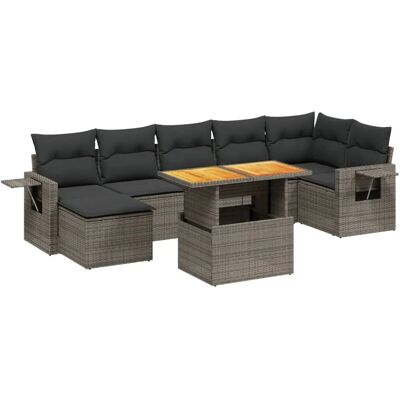 vidaXL 8-teilige Gartenmöbel-Set - Modular, UV-beständig, Grau vidaXL 8-teilige Gartenmöbel-Set - Modular, UV-beständig, Grau