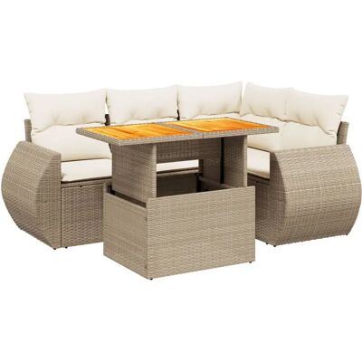 vidaXL Gartenlounge, Gartenmöbel Sofa Garnitur Gartengarnitur Garten Sitzgruppe 5-tlg. Beige vidaXL Gartenlounge, Gartenmöbel Sofa Garnitur Gartengarnitur Garten Sitzgruppe 5-tlg. Beige