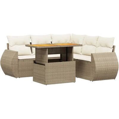 vidaXL Gartenlounge, Gartenmöbel Sofa Garnitur Gartengarnitur Garten Sitzgruppe 6-tlg. Beige vidaXL Gartenlounge, Gartenmöbel Sofa Garnitur Gartengarnitur Garten Sitzgruppe 6-tlg. Beige