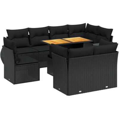 VidaXL Outdoor Möbelset - Schwarz - Garten-Sofagarnitur 8-tlg. VidaXL Outdoor Möbelset - Schwarz - Garten-Sofagarnitur 8-tlg.