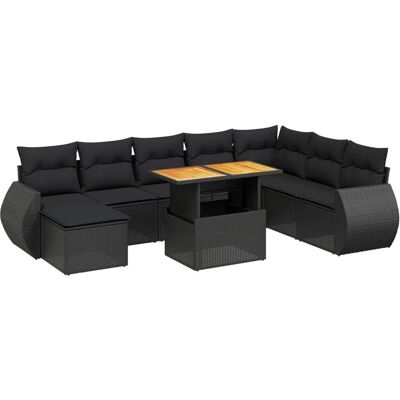 VidaXL Gartenset - Schwarz - Gartenmöbel VidaXL Gartenset - Schwarz - Gartenmöbel