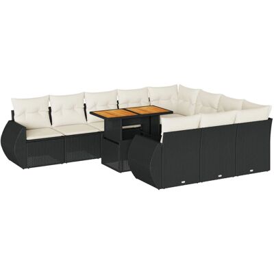 vidaXL 11-teiliges Gartensofa-Set in Schwarz vidaXL 11-teiliges Gartensofa-Set in Schwarz