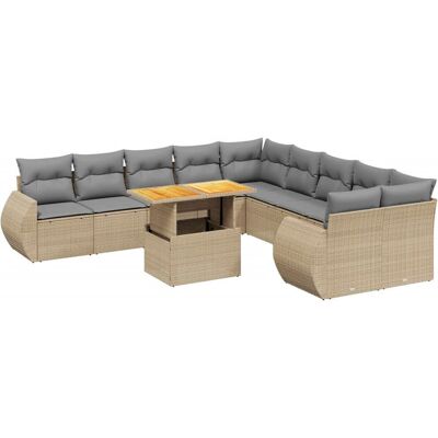 vidaXL Gartenmöbel-Set - Verstellbarer Tisch, Kissen, Modular vidaXL Gartenmöbel-Set - Verstellbarer Tisch, Kissen, Modular