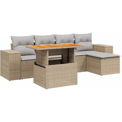 vidaXL Gartenmöbel-Set mit Kissen in Beige & Schwarz vidaXL Gartenmöbel-Set mit Kissen in Beige & Schwarz