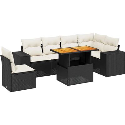 VidaXL Gartenset - Langlebig, Modular, Schwarz & Creme VidaXL Gartenset - Langlebig, Modular, Schwarz & Creme