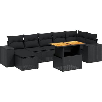 VidaXL Gartenmöbel-Set - Schwarz, Modular, Verstellbar, Langlebig VidaXL Gartenmöbel-Set - Schwarz, Modular, Verstellbar, Langlebig
