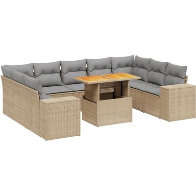 VidaXL 10-Tlg. Garten-Sofagarnitur Mit Kissen Poly Rattan - Gartenmöbelset VidaXL 10-Tlg. Garten-Sofagarnitur Mit Kissen Poly Rattan - Gartenmöbelset