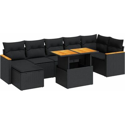 VidaXL Gartenset - Langlebiges PE-Rattan, Modulares Design, Schwarz VidaXL Gartenset - Langlebiges PE-Rattan, Modulares Design, Schwarz