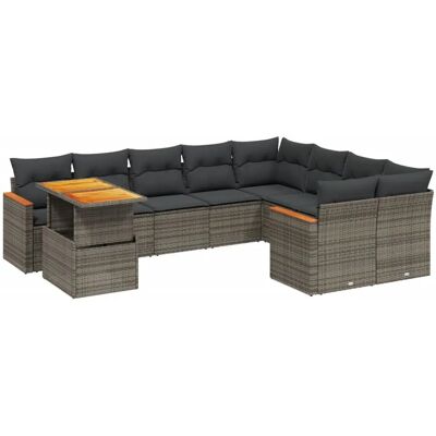 VidaXL Gartenset - Grau, 10-tlg, modular VidaXL Gartenset - Grau, 10-tlg, modular