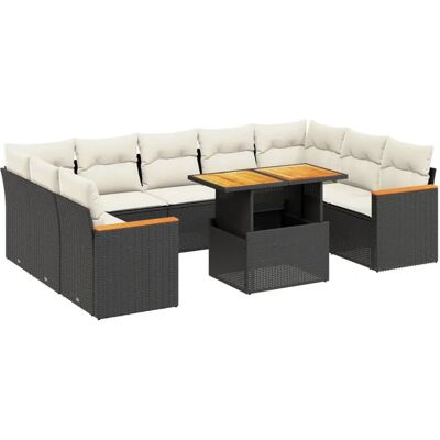 vidaXL Gartenmöbel-Set - Schwarz - Modular Gartensofa - Outdoor Furniture vidaXL Gartenmöbel-Set - Schwarz - Modular Gartensofa - Outdoor Furniture