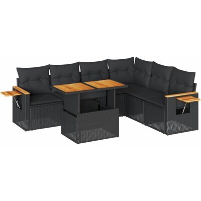 VidaXL Gartenmöbel-Set - Schwarz - Modular, Outdoor VidaXL Gartenmöbel-Set - Schwarz - Modular, Outdoor