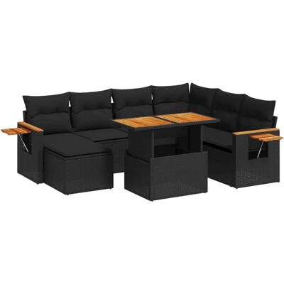 VidaXL Gartenset - Schwarzes PE Rattan - Höhenverstellbarer Tisch VidaXL Gartenset - Schwarzes PE Rattan - Höhenverstellbarer Tisch