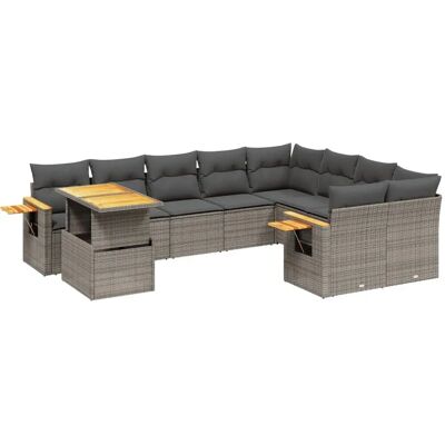 Vidaxl Outdoor Möbelset - Grau - Gartensofa 10 Stück Vidaxl Outdoor Möbelset - Grau - Gartensofa 10 Stück