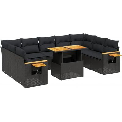 VidaXL Gartenset - Schwarz, Höhenverstellbarer Tisch, Modular VidaXL Gartenset - Schwarz, Höhenverstellbarer Tisch, Modular