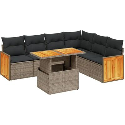 vidaXL Outdoormöbel-Set - Graue modulare Gartensofa mit Kissen vidaXL Outdoormöbel-Set - Graue modulare Gartensofa mit Kissen