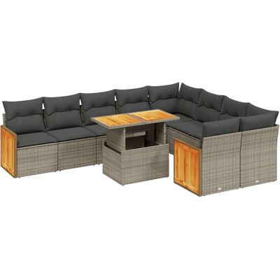 VidaXL Gartenmöbel-Set - Modulares, UV-beständiges, Grau VidaXL Gartenmöbel-Set - Modulares, UV-beständiges, Grau