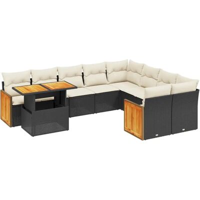 VidaXL Gartenmöbel-Set - Langlebig, Modular, Schwarz VidaXL Gartenmöbel-Set - Langlebig, Modular, Schwarz