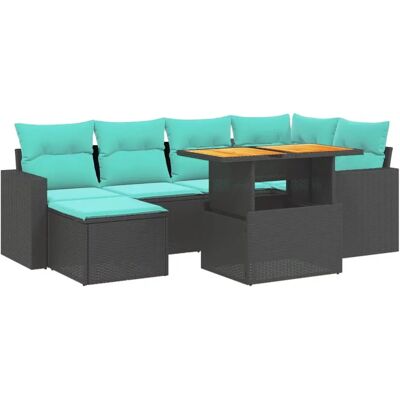 vidaXL 11-teilige Garten-Sofagarnitur mit Kissen - Schwarz vidaXL 11-teilige Garten-Sofagarnitur mit Kissen - Schwarz