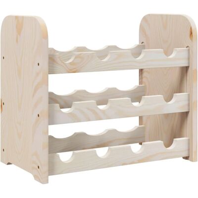vidaXL vinkestander 43x25x37 cm i massivt fyrretræ Brunt - Vinopbevaring vidaXL vinkestander 43x25x37 cm i massivt fyrretræ Brunt - Vinopbevaring