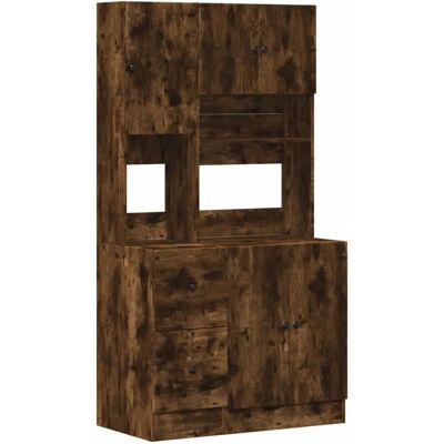 vidaXL 95x50x180 cm Rauch Eichen Küchen Schrank vidaXL 95x50x180 cm Rauch Eichen Küchen Schrank