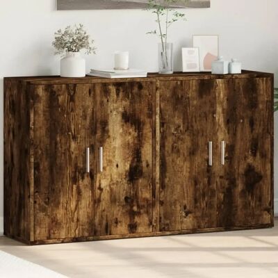 vidaXL 2 Stuks Sideboards Gerookte Eik - Sideboards vidaXL 2 Stuks Sideboards Gerookte Eik - Sideboards