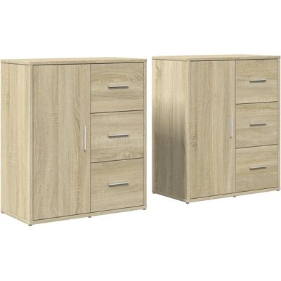 vidaXL Sideboards Sonoma Eiken 2 stuks - Sideboards vidaXL Sideboards Sonoma Eiken 2 stuks - Sideboards