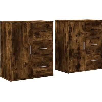 vidaXL 3276557 Vitrina de Roble Ahumado - Muebles para Sala vidaXL 3276557 Vitrina de Roble Ahumado - Muebles para Sala