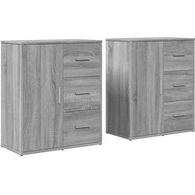 vidaXL Sideboards Grijs Sonoma 2 stuks - Sideboards vidaXL Sideboards Grijs Sonoma 2 stuks - Sideboards