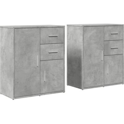 vidaXL Dressoirs Grijs - 2 stuks - Hoogkast - Modern opbergmeubel vidaXL Dressoirs Grijs - 2 stuks - Hoogkast - Modern opbergmeubel