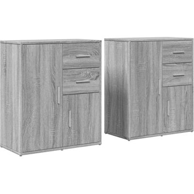 vidaXL Dressoir Grijs Sonoma 2 stuks 60x31x70 cm Engineered Wood vidaXL Dressoir Grijs Sonoma 2 stuks 60x31x70 cm Engineered Wood
