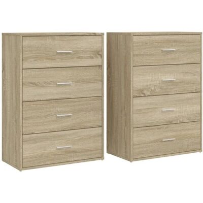 Set 2 Skænke VIDAXL Sonoma eg 60x31x84 cm Konstruktions træ - Skænk Set 2 Skænke VIDAXL Sonoma eg 60x31x84 cm Konstruktions træ - Skænk