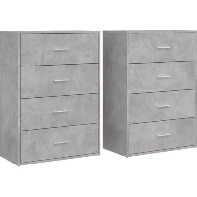 vidaXL Sideboards Storage Cupboard Cabinet 2 pcs Concrete Grey Engineered Wood - Sideboards, Grå, 2 stk vidaXL Sideboards Storage Cupboard Cabinet 2 pcs Concrete Grey Engineered Wood - Sideboards, Grå, 2 stk