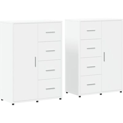 vidaXL Hvide ingeniørtræ sideboards 2 stk - Skab vidaXL Hvide ingeniørtræ sideboards 2 stk - Skab