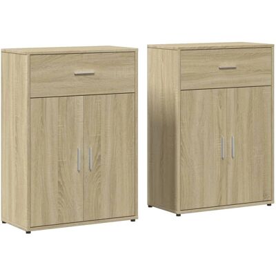 vidaXL Sonoma Eiken 2-delig Dressoir - Modern Opbergmeubel vidaXL Sonoma Eiken 2-delig Dressoir - Modern Opbergmeubel