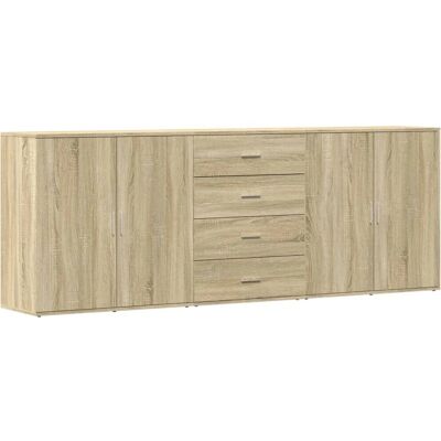 VidaXL Sonoma Eiche Sideboard - Wohnzimmer Aufbewahrungsschrank - 3 Stück VidaXL Sonoma Eiche Sideboard - Wohnzimmer Aufbewahrungsschrank - 3 Stück