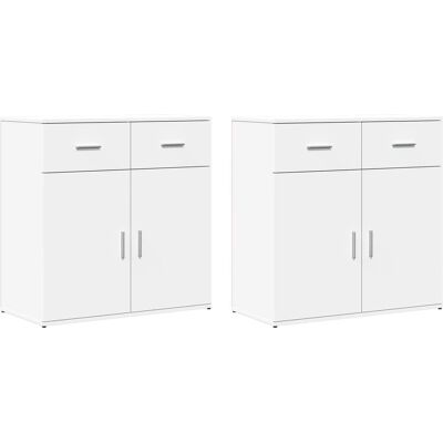 vidaXL Dressoirs 2 Stuks Wit - Opbergkast vidaXL Dressoirs 2 Stuks Wit - Opbergkast